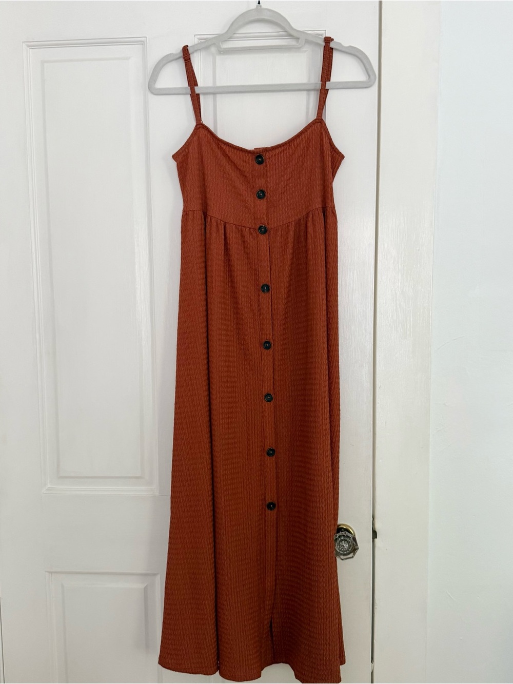 Rust Button-Front Spaghetti Strap Maxi Dress - Sanctuary